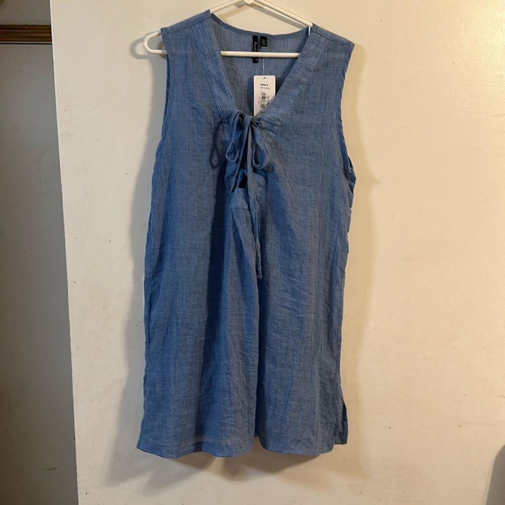 Portocruy women dress chambray blue sz xl